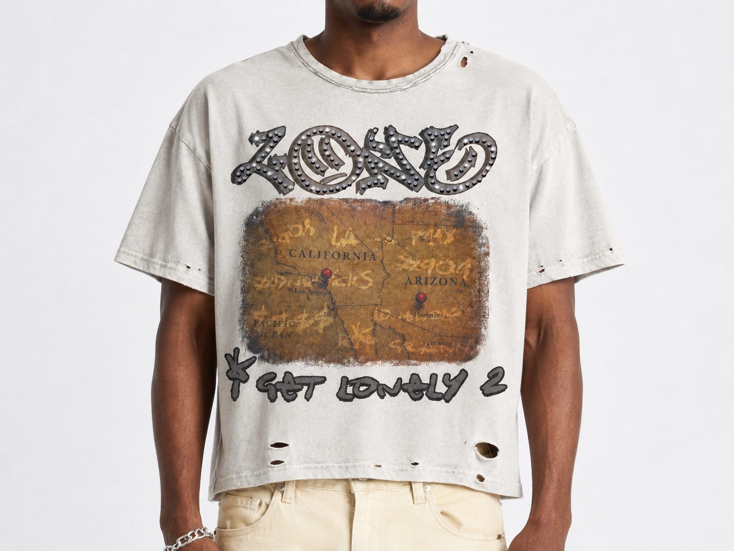 WHITE LONE MAP TEE