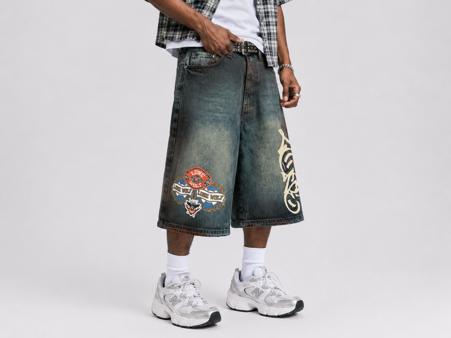 LONE DENIM JORTS